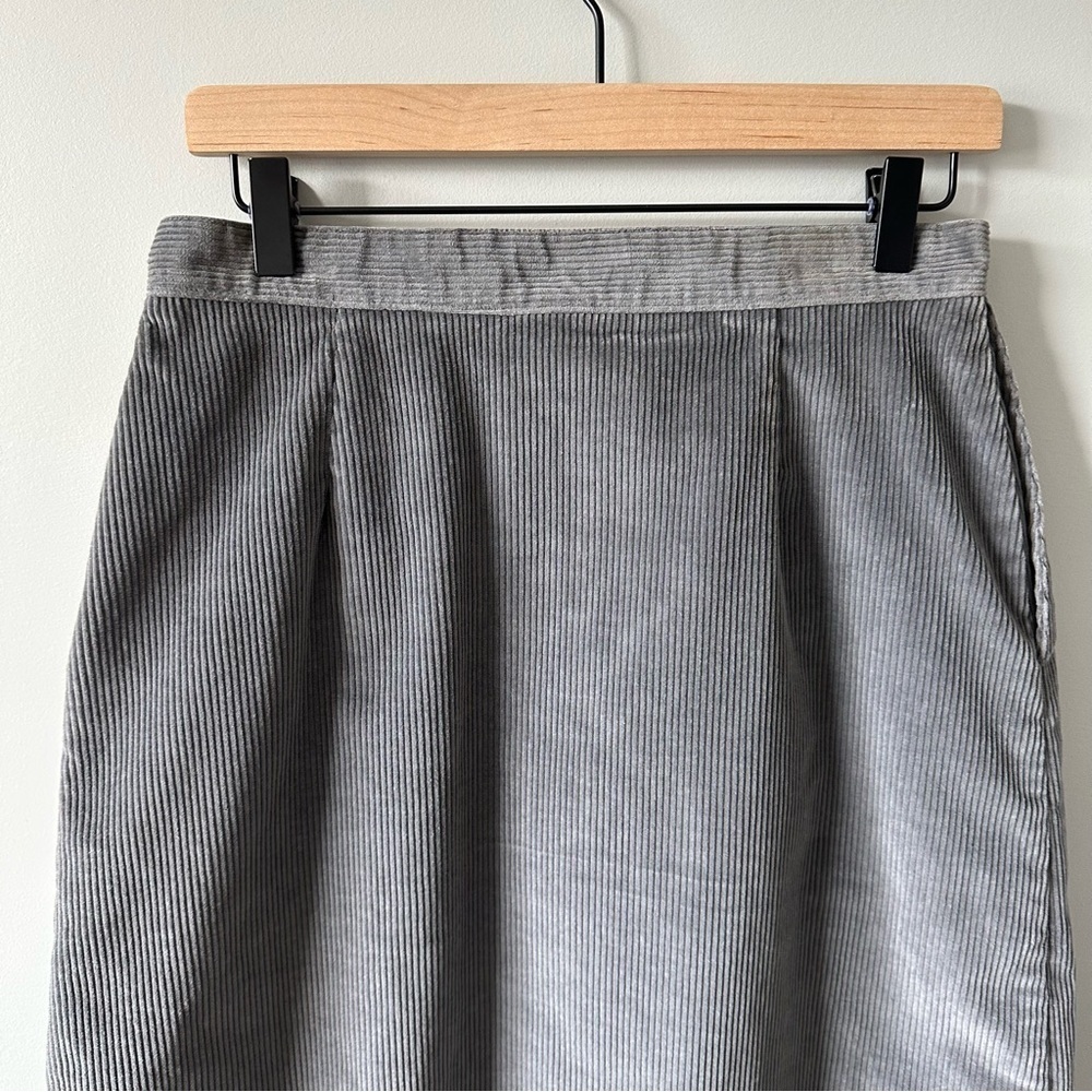 Vintage Wide Corduroy Gray A Line Skirt MALLARD DUCK Size 14 by MH Selections - Picture 5 of 12
